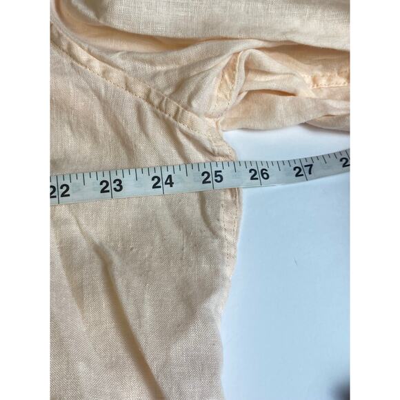 GAP Women's Peach 100% Linen Boyfriend Button Down Career Top Blouse Size XL - Picture 4 of 7